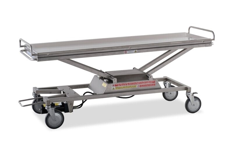 Inclinable body trolley with adjustable height