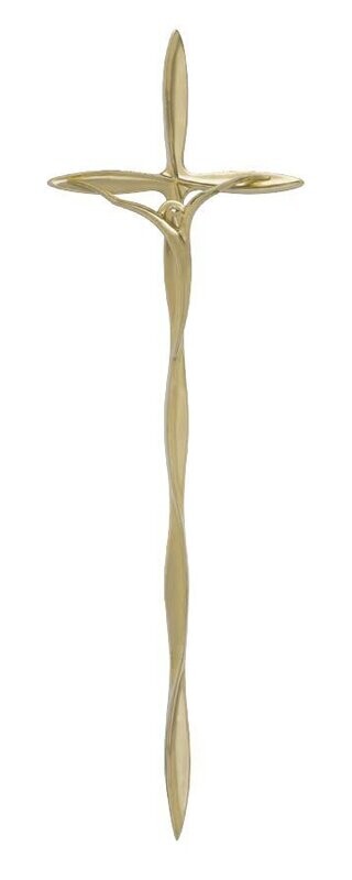 Cross for coffin in zamak alloy series 551 polish brass finishing