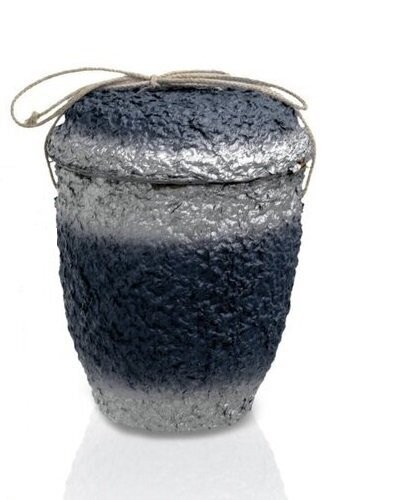 Blue cinerary urn for ash dispersion