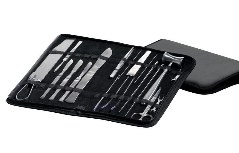Case with autopsy instruments