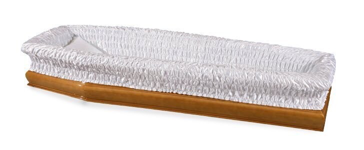 Satin sack coffin interior white "Calipso" model