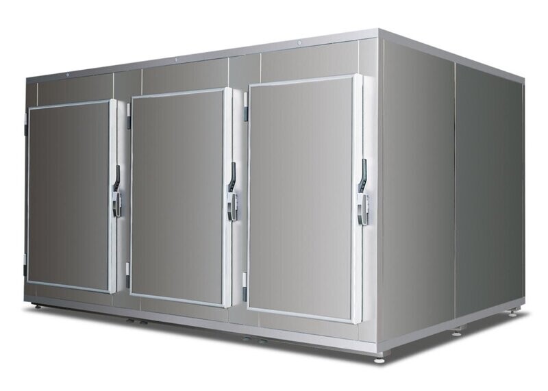 Cold chamber for six bodies, horizontal - 3 doors with front opening