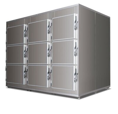 Cold chamber for nine bodies - 9 doors with front opening