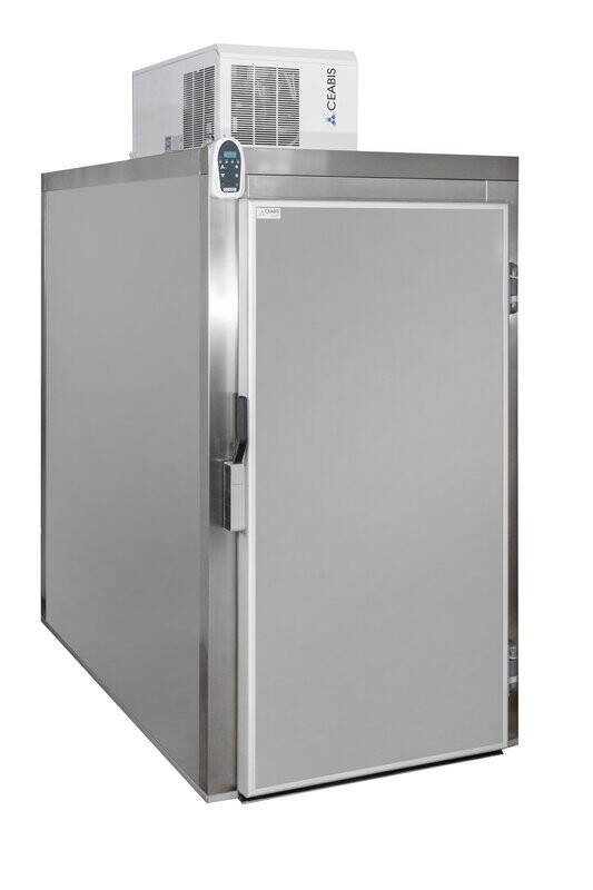 Cold chamber for two bodies with trolley insertion option - 1 door with front opening