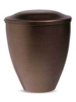Bronze cinerary urn in painted steel