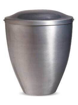 Silver cinerary urn in painted steel