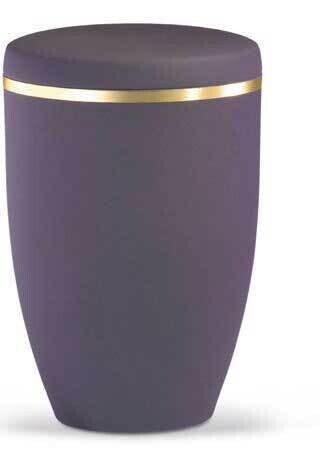 Purple cinerary urn in painted steel