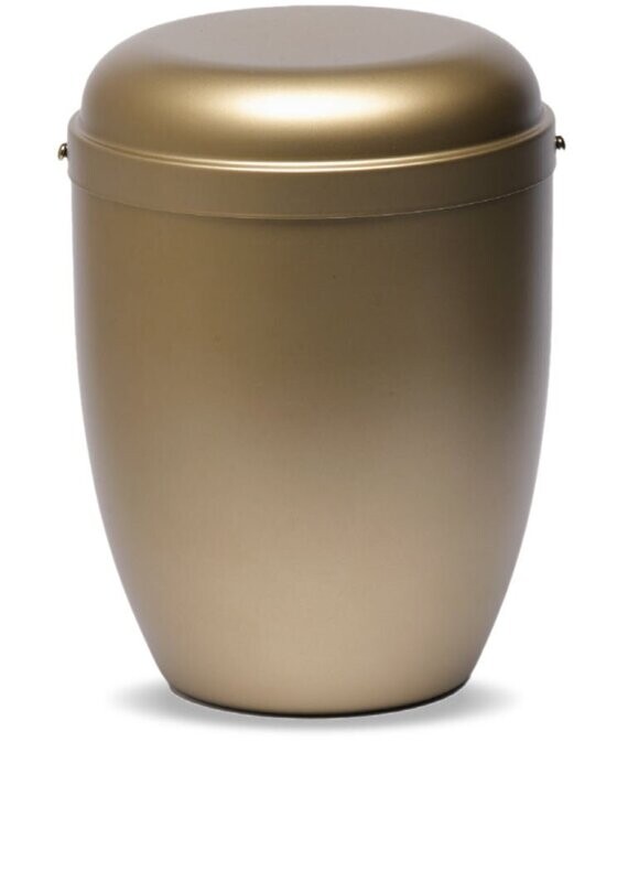Gold painted steel cinerary urn
