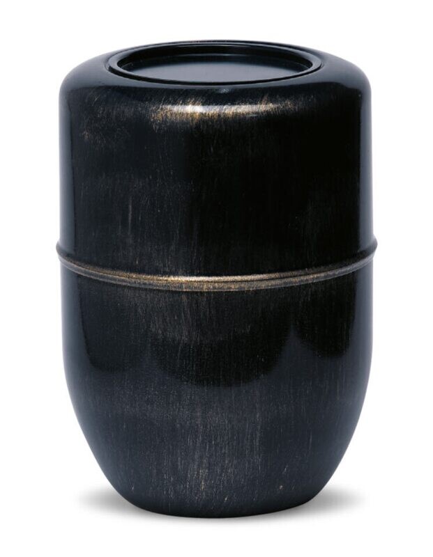 Painted steel cinerary urn with Antique finish