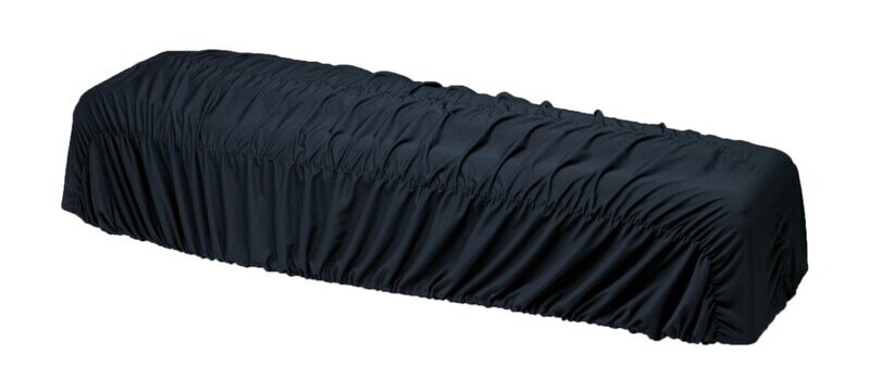 Curled fabric coffin cover case