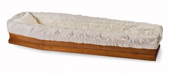 Sack coffin interior in jacquard tissue champagne "Iside" model