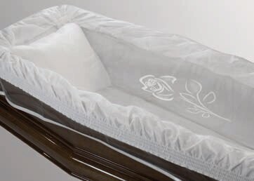 White rectangular veil with decor rose and strass