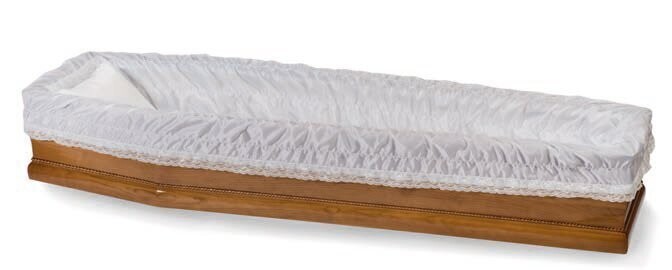 Taffetas sack coffin interior with lace white "Irene" model