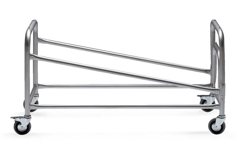 Inclined double height coffin trolley