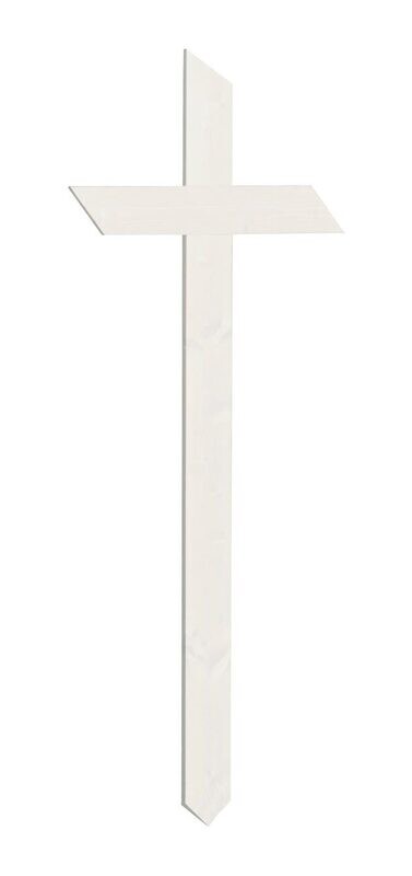 Temporary cross white painting finishing 9 cm