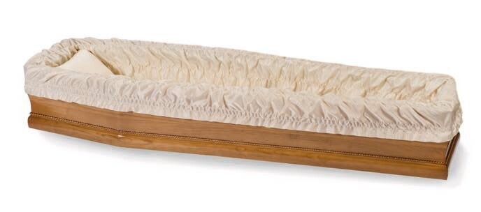 Taffetas sack coffin interior champagne "Aurora" model