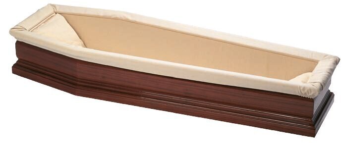 Paperboard coffin interior in cotton beige "Dalia" model