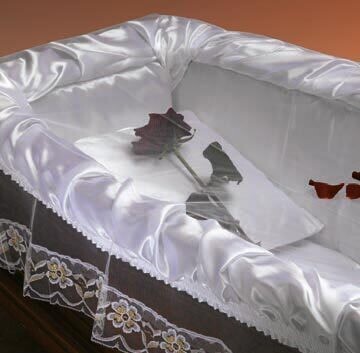 ​​Corpse covering veil withgold cross and gold lace