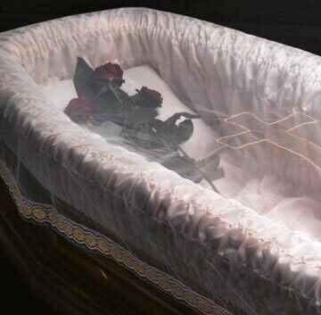 ​Rectangular corpse covering veil with gold lace and gold cross