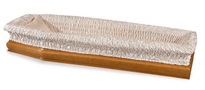 Satin sack coffin interior champagne "Calipso" model