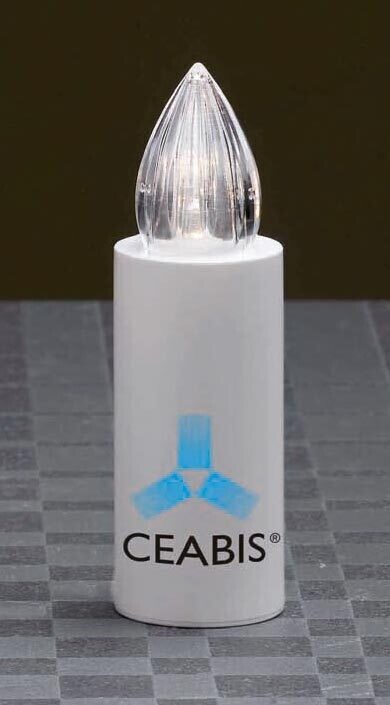 Disposable white votive lamp with intermittent light