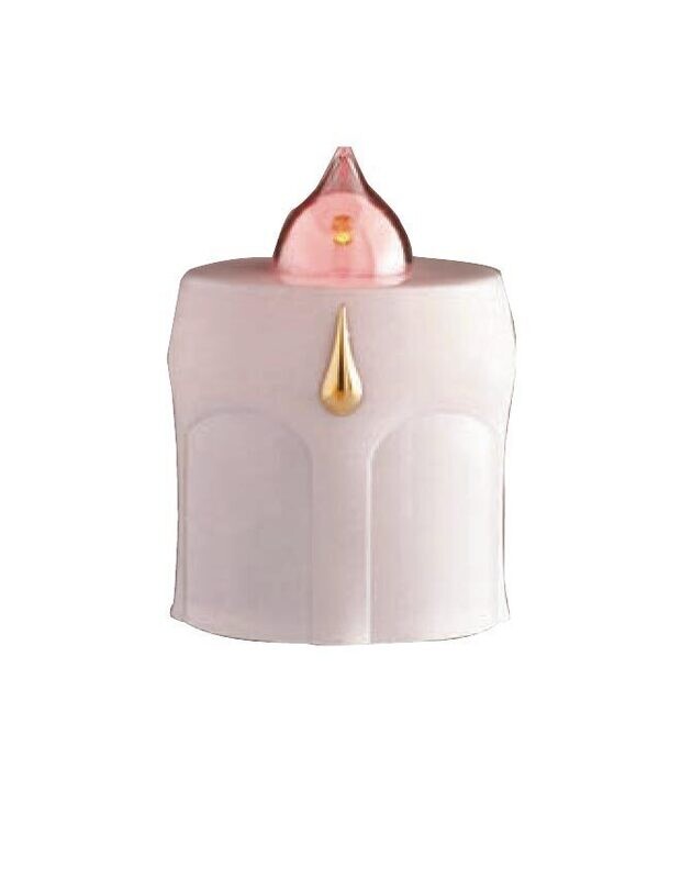 White electronic candle with drop