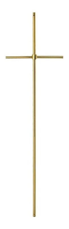 Cross for coffin in brass with half round section 10 mm with central cube