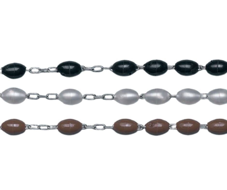 Plastic rosaries with silver details