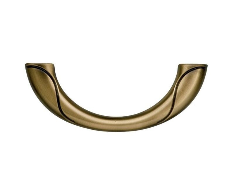 Naxos zamak semi lunar alloy handle vintage brass finishing