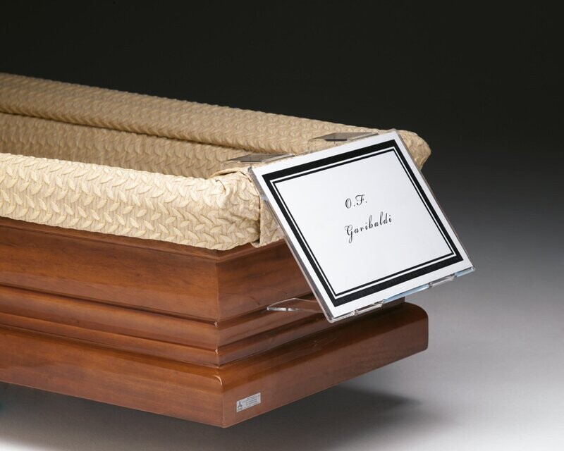 Poster holder for coffin