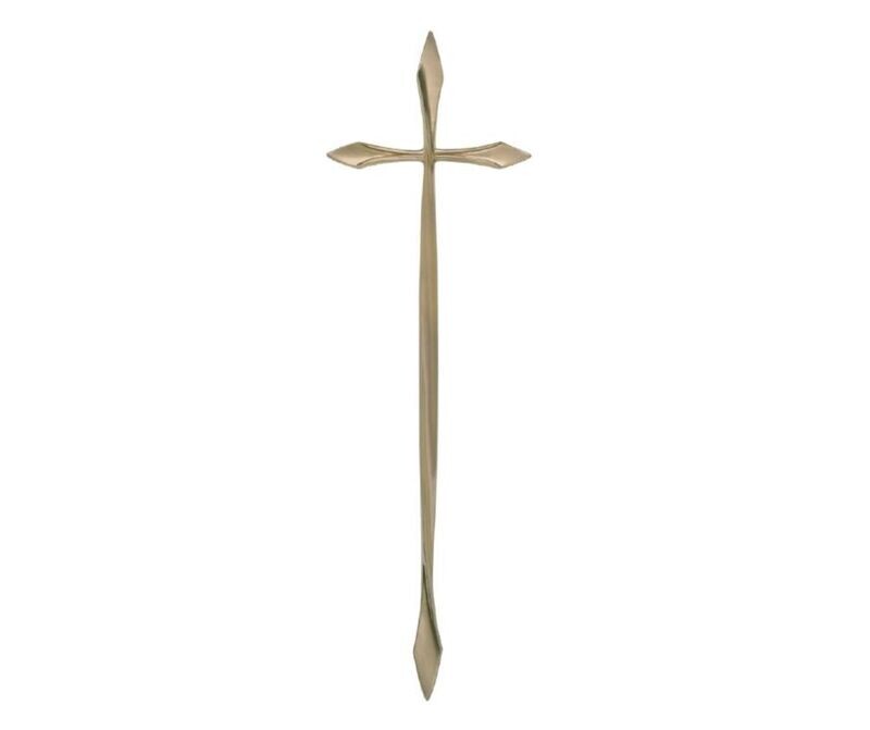 Cross for coffin in zamak alloy series 322 vintage brass finishing