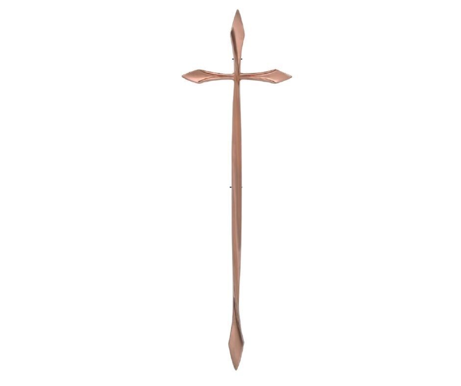 Cross for coffin in zamak alloy series 322 vintage copper finishing