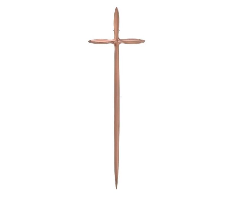 Cross for coffin in zamak alloy series 325 vintage copper finishing