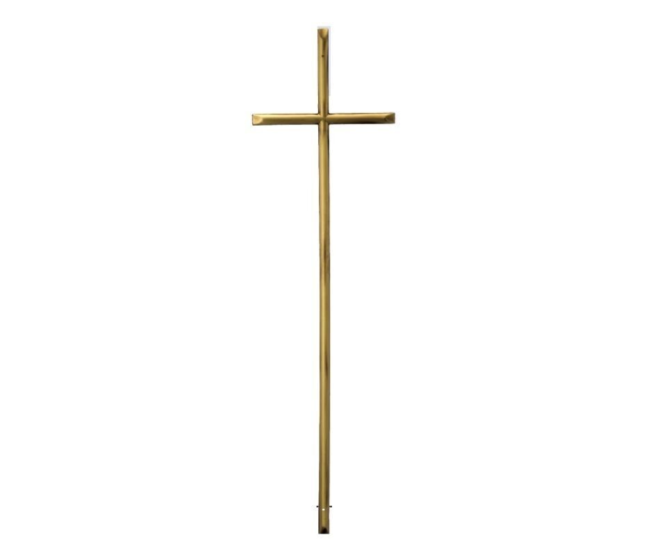 Cross for coffin in zamak alloy series 300 vintage brass finishing