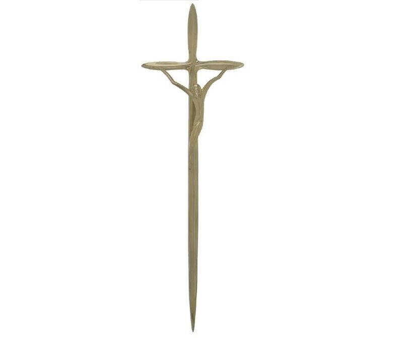 Cross for coffin in zamak alloy series 375 vintage brass finishing