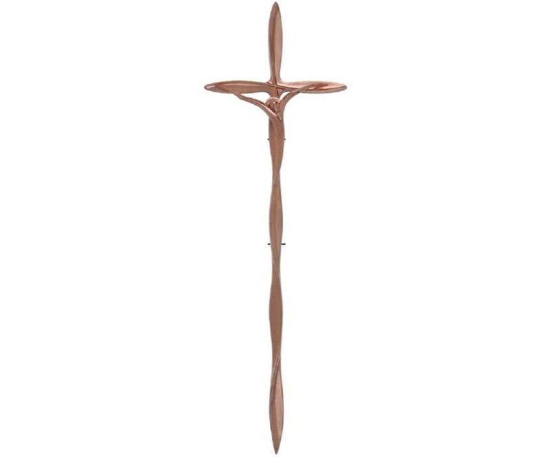 Cross for coffin in zamak alloy series 551 vintage copper finishing