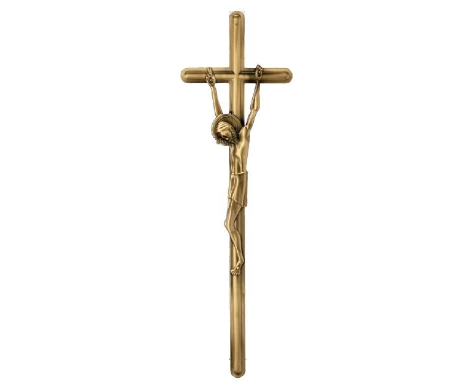 Cross for coffin in zamak alloy series 335 vintage brass finishing