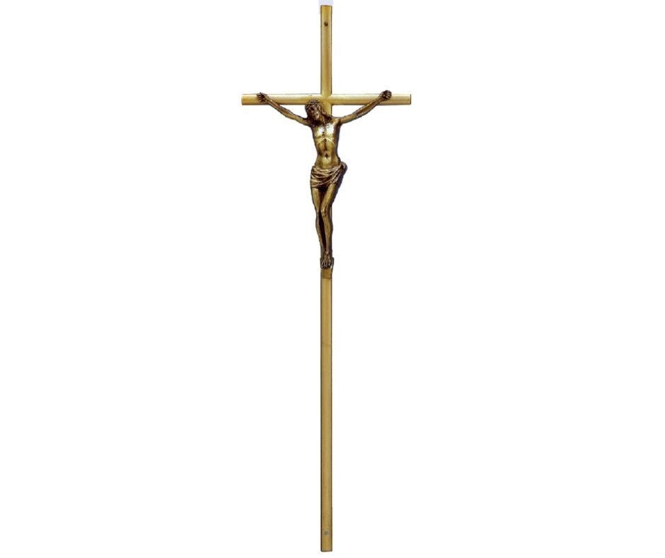 Cross for coffin in zamak alloy series 338 vintage brass finishing