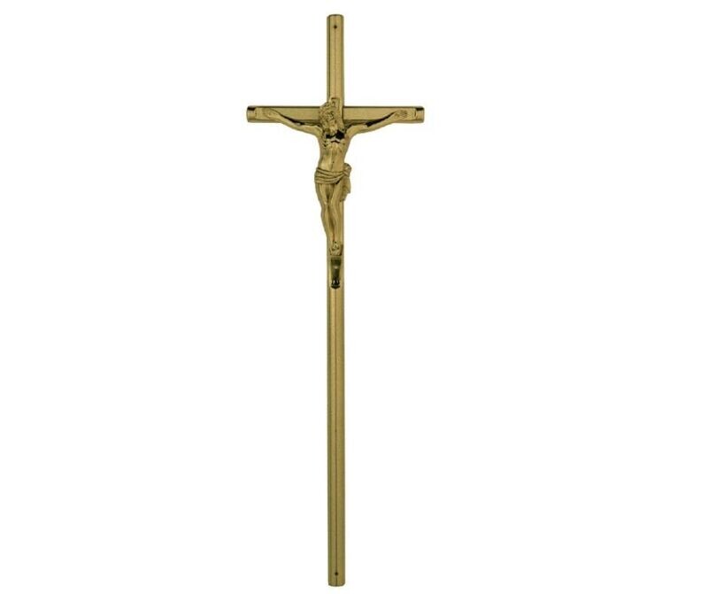 Cross for coffin in zamak alloy series 356 vintage brass finishing