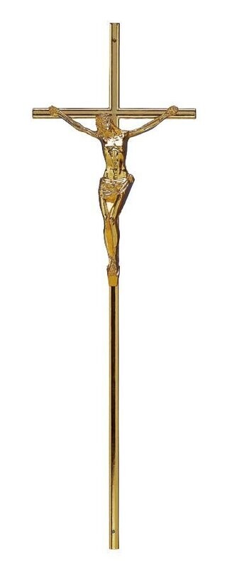 Cross for coffin in zamak alloy series 338 polish brass finishing