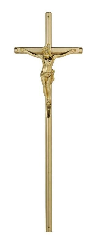 Cross for coffin in zamak alloy series 356 polish brass finishing