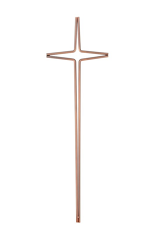 Cross for coffin in steel series 555 vintage copper finishing