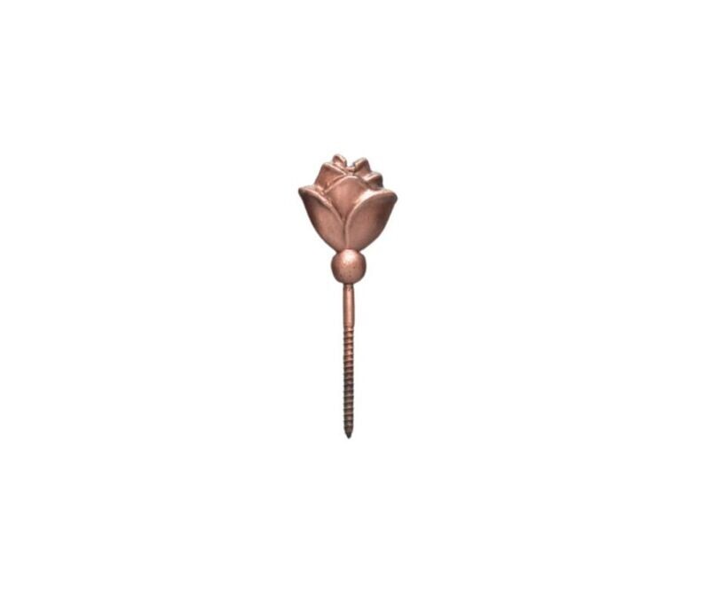 Steel screw with zamak rose vintage copper finishing