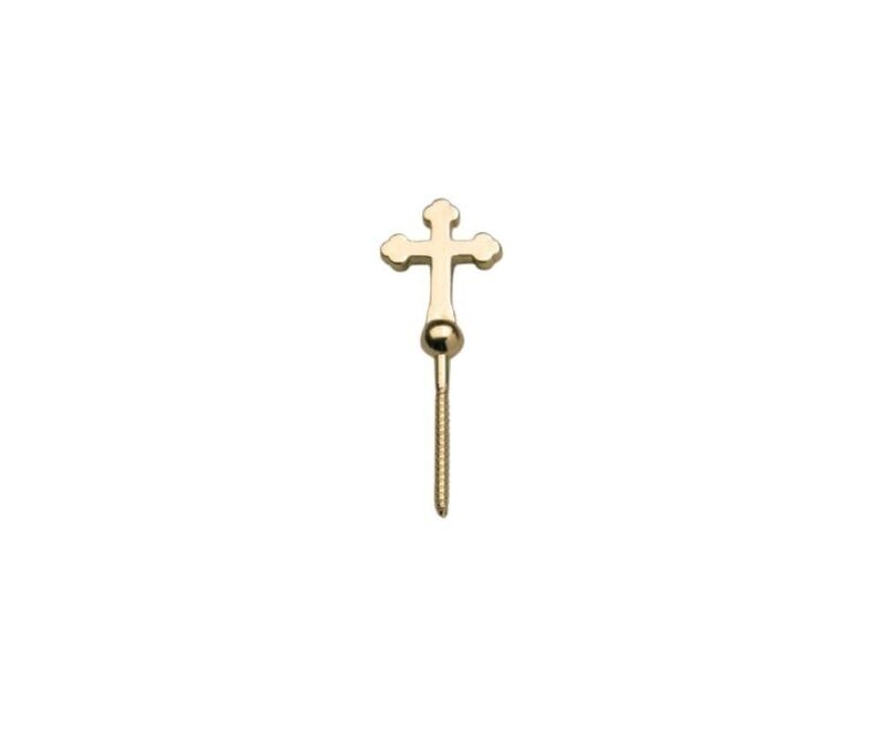 Steel screw with zamak cross polish brass finishing