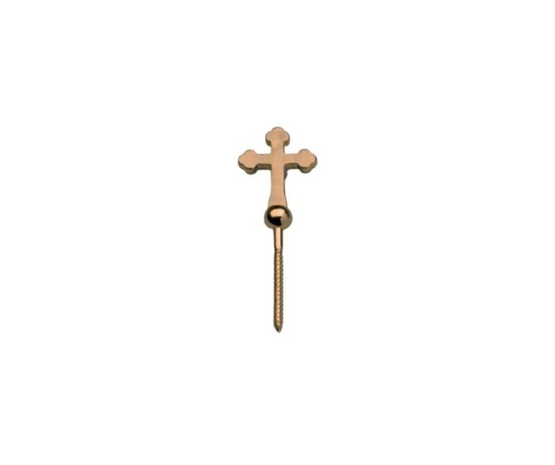 Steel screw with zamak cross vintage brass finishing
