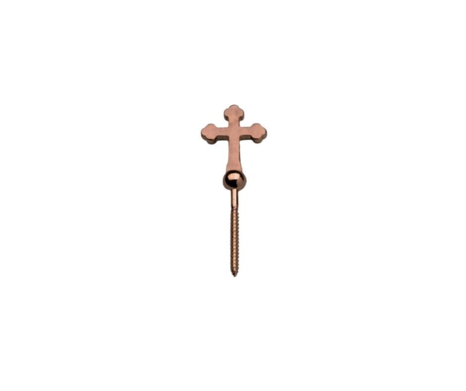 Steel screw with zamak cross copper finishing