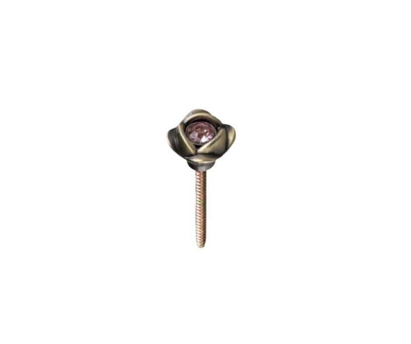 Decoration roses with strass vintage brass finishing
