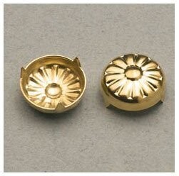 Steel screw cover "Daisy" polish brass finishing