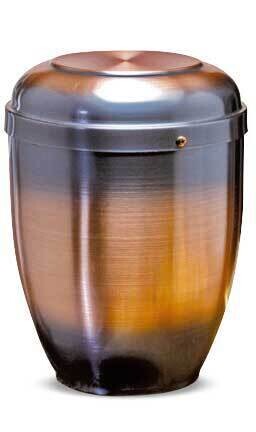 Painted steel cinerary urn with degradée effect