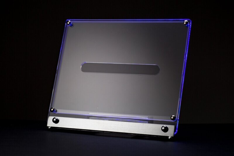 Poster holder blue led